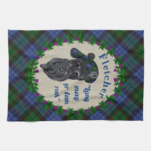Fletcher Scottie Dog Kitchen Towel Theedoek (Horizontaal)