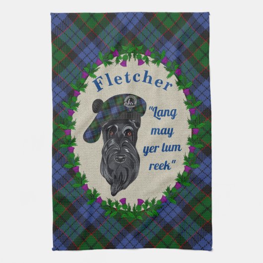 Fletcher Scottie Honden Keukenhanddoek (Verticaal)