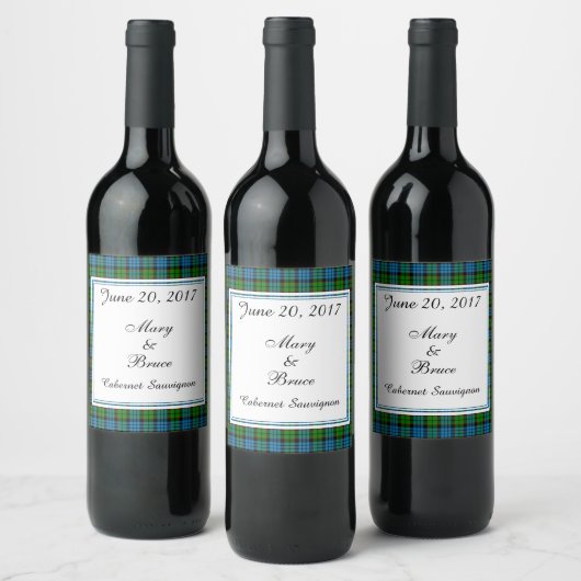 Fletcher Scottish Wedding Wine Label Wijn Etiket (Flessen)