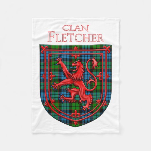 Fletcher Tartan Scottish Play Lion Rampant Fleece Deken (Voorkant)