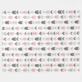 Fletching Arrow Fleece Blanket - roze/grijs/wit Deken (Voorkant (Horizontaal))