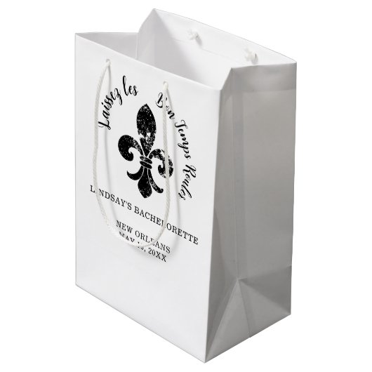 Fleue De Lis Bachelorette Gift Bag Medium Cadeauzakje (Achterkant Gekanteld)