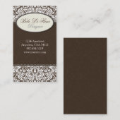 Fleur #1C Chic Brown Damask Visitekaartje (Voorkant / Achterkant)