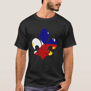 Fleur Acadiana Vlag Louisiana Cajun Country Citize T-shirt