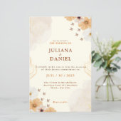Fleur Cream Bloemen Bruiloftsinvatie met Details (Staand voorkant)