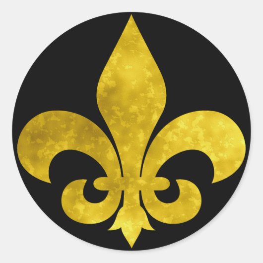 Fleur De Art Gold Rust Ronde Sticker (Voorkant)