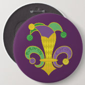 Fleur de Jester Ronde Button 6,0 Cm (Voorkant /achterkant)