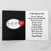 Fleur de Leis Lace Zusje Verjaardag Kaart (Binnen)