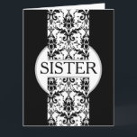 Fleur de Leis Lace Zusje Verjaardag Kaart<br><div class="desc">Laat je zus weten dat ze de zonneschijn in je leven is, het hart dat klopt met liefde en warmte. Ze belichaamt schoonheid, gratie en stijl en inspireert je met haar liefdevolle en speciale aanwezigheid. Vier haar met een kleurrijke boodschap die de diepte van je waardering en bewondering voor alles...</div>