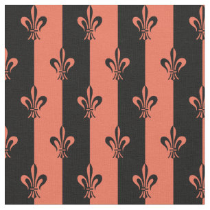 Fleur De Lic Stripes in zwart en rood Stof