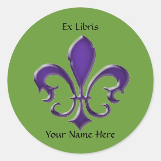 Fleur-de-Lis-1 Ex-keukenplaat Ronde Sticker (Voorkant)