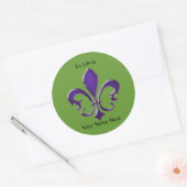 Fleur-de-Lis-1 Ex-keukenplaat Ronde Sticker (Envelop)