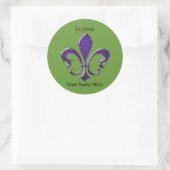 Fleur-de-Lis-1 Ex-keukenplaat Ronde Sticker (Tas)