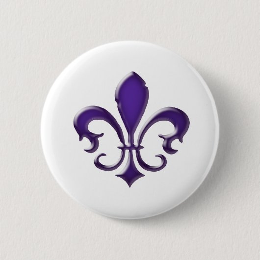 Fleur-de-Lis-1 Ronde Button 5,7 Cm (Voorkant)