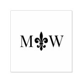 Fleur de Lis #20 Koppel Trouw 2 Initialen Monogram Zelfinktende Stempel (Design)
