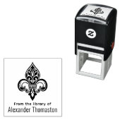 Fleur de Lis #26 'Uit de bibliotheek van' Zelfinktende Stempel (In situ)