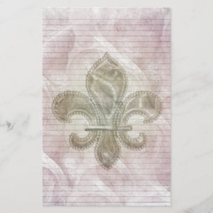 Fleur De Lis 2-lijnen met optioneel Briefpapier