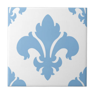 Fleur De Lis 2 Placid Blue Tegeltje