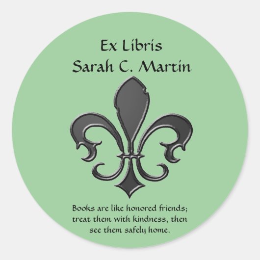 Fleur de Lis 2 Ronde Sticker (Voorkant)