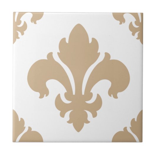 Fleur De Lis 2 Sand Tegeltje (Voorkant)
