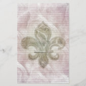 Fleur De Lis 2 stationery-optionele lijnen Briefpapier (Voorkant)