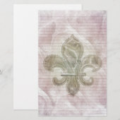 Fleur De Lis 2 stationery-optionele lijnen Briefpapier (Voorkant / Achterkant)