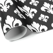 Fleur De Lis 2 Zwart-wit Cadeaupapier (Rol Hoek)