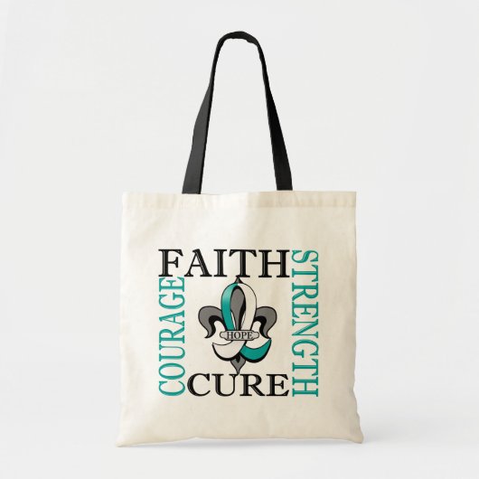 Fleur De Lis 3 baarmoederhalskanker Tote Bag (Voorkant)