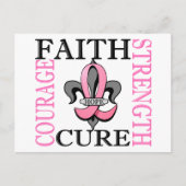 Fleur De Lis 3 Borstkanker Briefkaart (Voorkant)