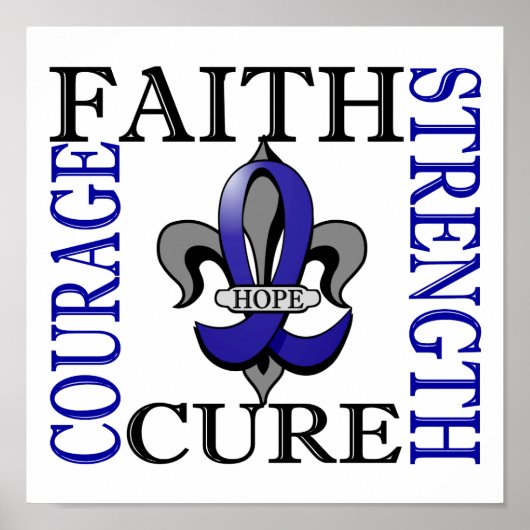 Fleur De Lis 3 Colon Cancer Poster (Voorkant)