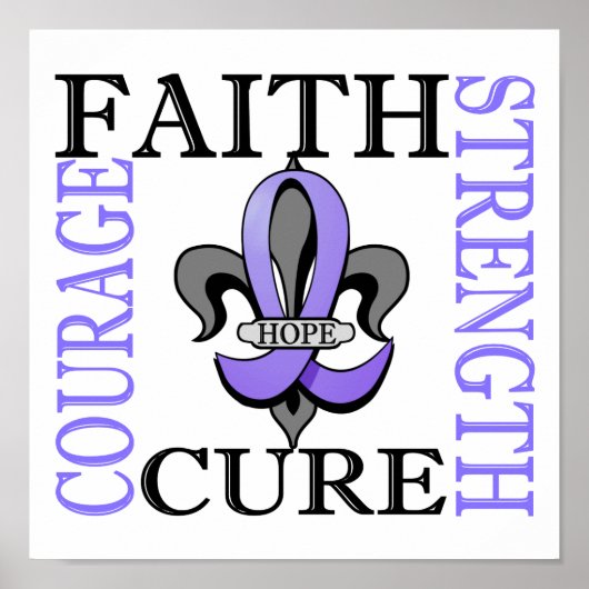 Fleur De Lis 3 Esophageale kanker Poster (Voorkant)