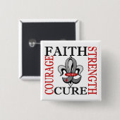 Fleur De Lis 3 jeugddiabetes Vierkante Button 5,1 Cm (Voorkant /achterkant)