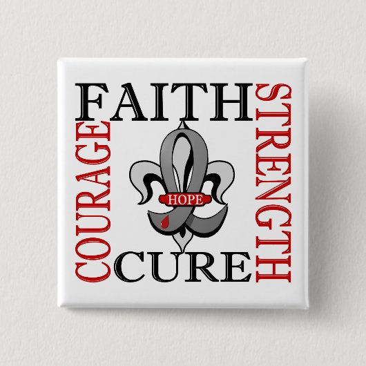 Fleur De Lis 3 jeugddiabetes Vierkante Button 5,1 Cm (Voorkant)