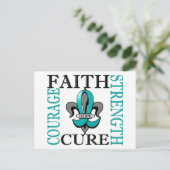 Fleur De Lis 3 Ovariumkanker Briefkaart (Staand voorkant)