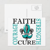Fleur De Lis 3 Ovariumkanker Briefkaart (Voorkant / Achterkant)