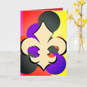 Fleur-de-Lis 5"x7"-Wenskaart Kaart (Gele Bloem)