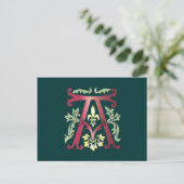 Fleur-de-lis A Monogram Briefkaart (Staand voorkant)
