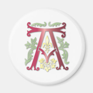Fleur-de-lis A Monogram Magneet