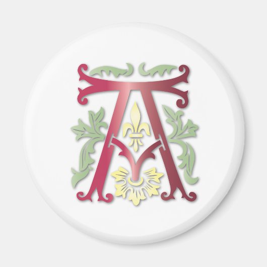 Fleur-de-lis A Monogram Magneet (Voorkant)
