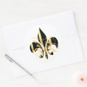 Fleur de Lis, aanpasbare tekst Ronde Sticker (Envelop)