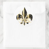 Fleur de Lis, aanpasbare tekst Ronde Sticker (Tas)