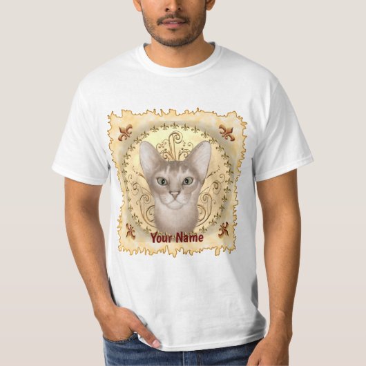 Fleur De Lis Abessijnse Kat T-shirt (Voorkant)