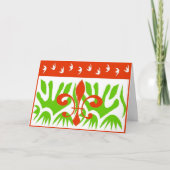 Fleur DE Lis Abstract Kerstmis Feestdagen Kaart (Voorkant)