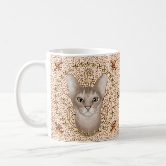 Fleur De Lis Abyssinian Cat mok (Links)