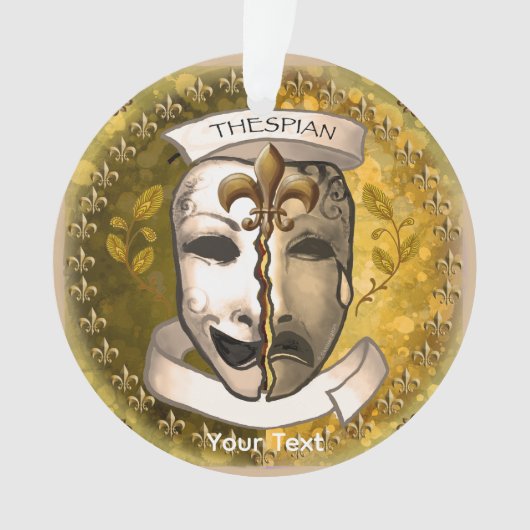 Fleur De Lis Acteur Maskers Ornament (voorkant)