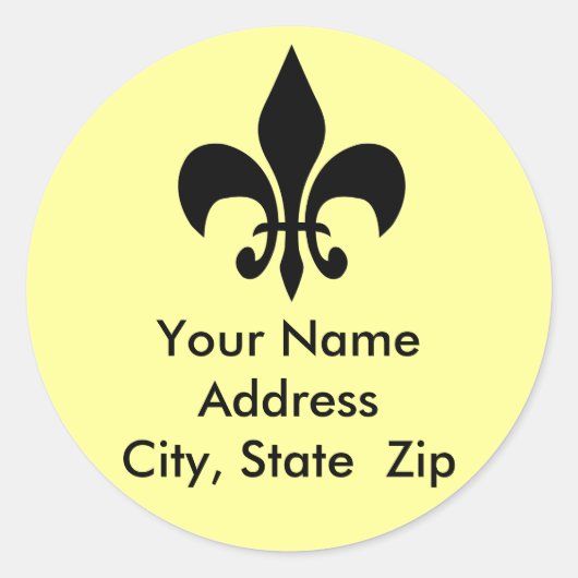 Fleur de Lis Adres Sticker (Voorkant)