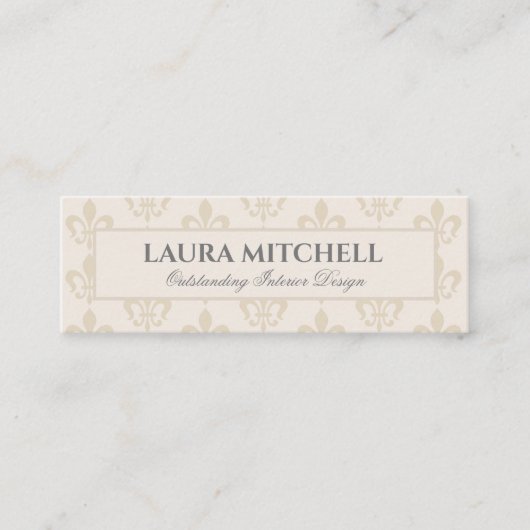 Fleur de Lis Alabaster Visitekaartje (Voorkant)