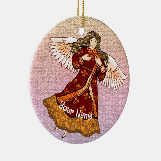 Fleur de lis angel keramisch ornament (Rechts)