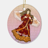 Fleur de lis angel keramisch ornament (Links)