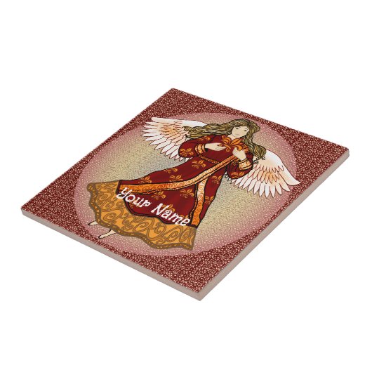 Fleur de lis angel tegeltje (Zijkant)